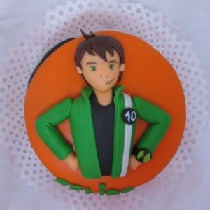 Ben 10 chaqueta verde medio cuerpo acostado